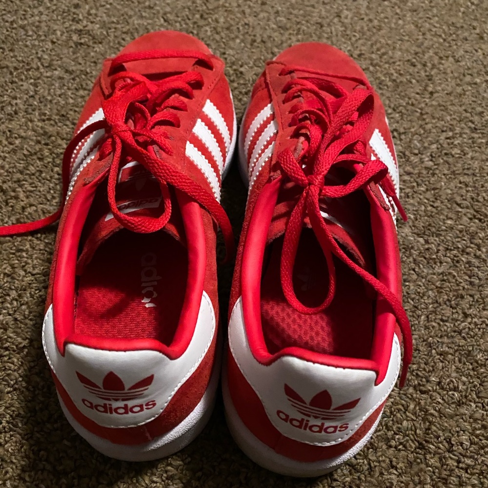 Red suede addidas